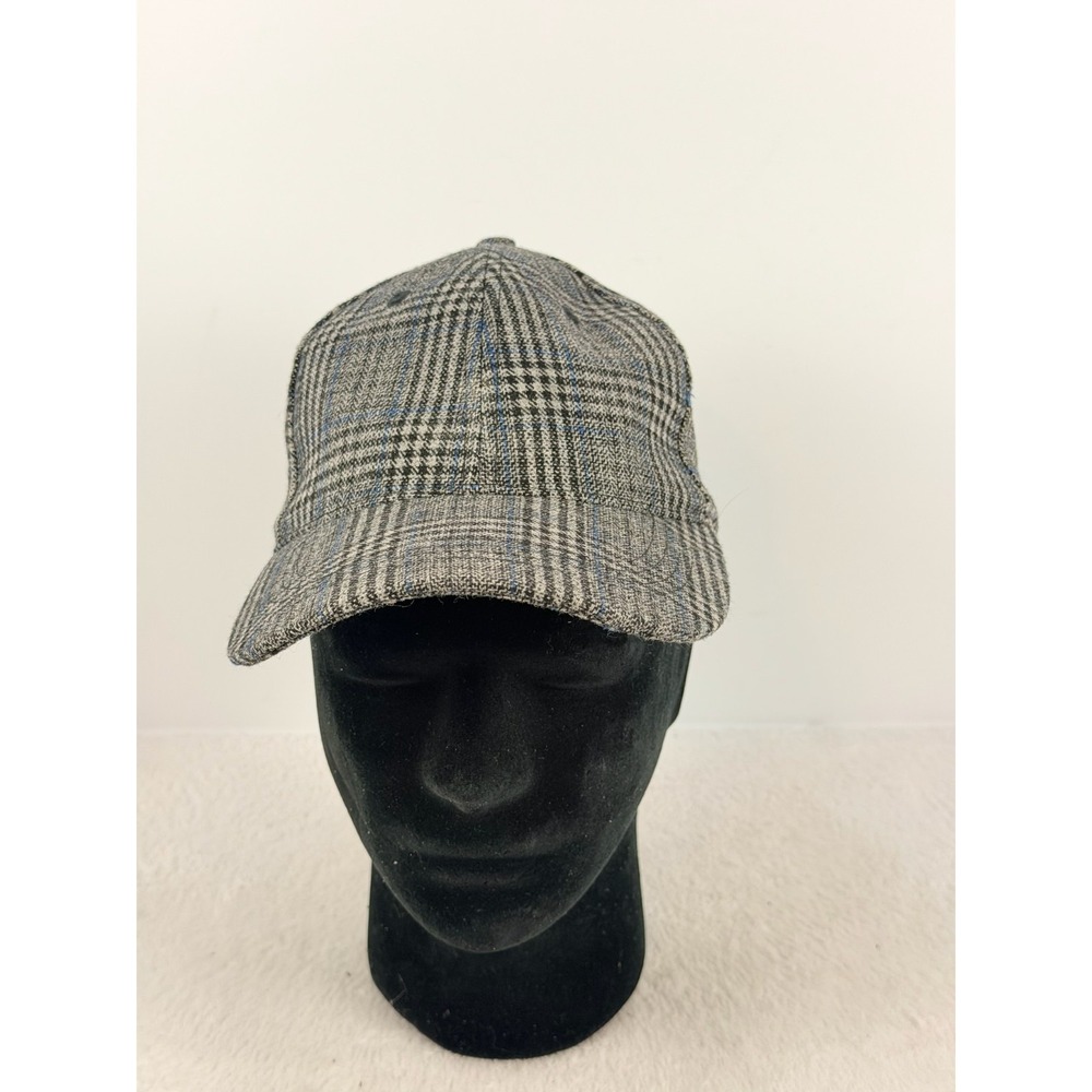 Steel & Jelly London Hat One Size Tweed Glen Plaid Gray Blue Wool Blend Cap